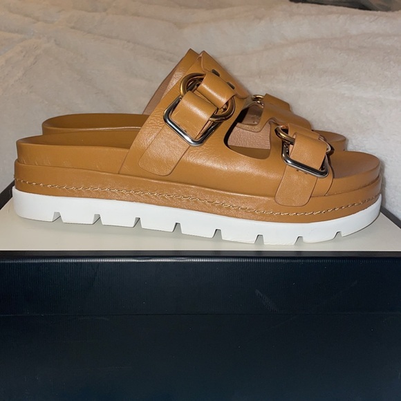 NWT J/SLIDES BAHA Tan Leather Sandal - Picture 7 of 14